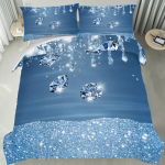 3 tk Tumesinine Voodipesukomplekt L&auml;ikiv Teemant 3D Prindiga Hubane Tekikott King Queen Twin Suurus S&uuml;nnip&auml;evakingitus T&auml;iskasvanu Magamistoa Dekooriks EU Single 135x200cm