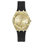Guess Kuldne sihver Must silikoonrihm Naiste kvartskell - GW0034L1 must/kuld