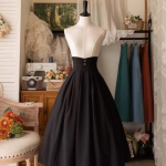 S&uuml;gis Talv Lolita Naiste Y2K Poolseelik Elegantne CLA Kitsa L&otilde;ikega Klassikaline Lihtne Pikk Seelik Mitmek&uuml;lgne XL must