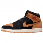 Air Jordan 1 Mid Black Flax Unisex tossud Varsity-Red Sail HV4091-002 41