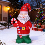 Christmas Inflatable Santa Holiday Display Easy Installation: Eye Catching Built in LED Outdoor