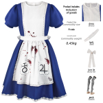 Alice: Madness Returns Kuninglik Teenijat&uuml;druk Cosplay Kost&uuml;&uuml;m - Lolita Halloweeni Kost&uuml;&uuml;m 3XL white