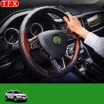 Skoda Kodiaq 2017 jaoks- Auto Styling K&auml;sitsi &otilde;mmeldud libisemisvastane hingav nahast rooliratta katte automaatne muutmine Option 2-D shape
