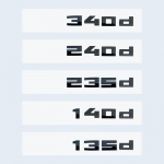 Uus l&auml;ikivmust 3D t&auml;htedega numbrid M340d M240d M235d M140d M135d embleem BMW F30 F31 F35 F40 F46 G42 G20 auto pakiruumi kleebis glossy black