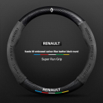 Car Suede Carbon fiber Antislip Steering Wheel Cover For Renault Megane Clio Duster kadjar Captur Talisman Laguna Sandero Kangoo Type D red B