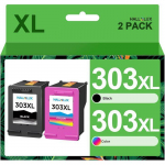 Tindikassetid - HP 303 XL - Must ja kolmev&auml;rviline - Suur tootlikkus - 2 tk pakk