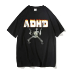 Adhd Skeleton Meme T-s&auml;rgid Klassikaline vintage huumor Horror Naljakas pealuu T-s&auml;rk Meeste Naiste vabaaja hip-hopi suve suur T-s&auml;rk XXXXXL mitmev&auml;rviline