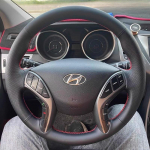 hand stitched Black leather non-slip car steering wheel cover for Hyundai Elantra Avante i30 2012-2016 4
