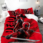 Anime Deadpool tekikott padjap&uuml;&uuml;r voodipesukomplekt t&auml;iskasvanule poisile t&uuml;drukule magamistoa kaunistus laste kingitus &uuml;heinimese kaheinimese suur suurus 150*200cm 3pcs