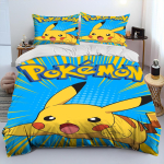 3D Joonisfilm Pikachu Pokemon Koletis Tekikott Voodipesu Komplekt Tekikoti Kate Voodikomplekt Tekikate Padjap&uuml;&uuml;rKuninganna Voodipesu Komplekt T&auml;iskasvanud Lapsed AU Single(140*210cm)3pcs