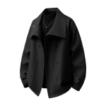 Kevad S&uuml;gis Meeste Retro L&uuml;hike TRENCHKaitsekattekindel &Uuml;hev&auml;rviline Allakeeratava Kraega Kahe Rinnaga Moodne &Uuml;ler&otilde;ivad Joped Meeste L&otilde;dvad Joped 2XL must