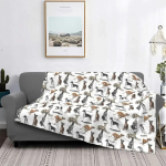 Whippet Tekk Pehme Flanell Fliis Soe Greyhound Sighthound Koer Visketekid Kontorisse Voodipesu Diivan Voodikatted 130cm x 150cm