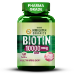 Vlado's Himalayan Organics Biotiin 10000 mcg Tabletid Juuste Naha K&uuml;&uuml;nte Tugevdus Lisand Meestele Naistele Pakend 60 Tabletti