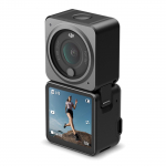 DJI Action 2 Dual Screen Combo 4K tegevuskaamera kahe OLED-ekraani, magnetilise kinnituse ja 8x aegluubiga vlogginguks ja tegevuseks T&auml;iuslik mootorratastele ja must