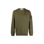 Stone Island liibuv &uuml;mmarguse kaelusega &uuml;hev&auml;rviline br&auml;nditr&uuml;kiga logo pikkade varrukatega dressipluus mehed dressipluus oliiviroheline 791562420V0058 XXL