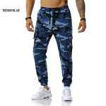 Meeste P&uuml;ksid Camouflage Jooksup&uuml;ksid V&auml;lispordi P&uuml;ksid Jalgpalli Treeningu Fitness P&uuml;ksid Vabaaja Dressip&uuml;ksid Mehed 3XL denim sinine v&auml;rv