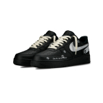 Nike Air Force 1 07 Triple Black, Peace And Love Low top Skateboard Shoes Unisex Black Silver CW2288-001(Team81-) 40.5 black
