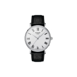 Tissot Lovely Seeria Kvartsmehhanismiga 50M Veekindel Kell 40mm Valge sihverplaadi Roostevabast terasest korpus Nahkrihm Meeste kellad T143.410.16.033.00 Regular Watch Box,White Dial
