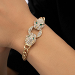 Euroopa ja Ameerika minimalistlik &uuml;mmargune leopardi pea emailiga k&auml;ev&otilde;ru one size(17-20cm)