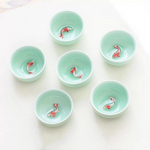 6 tk/komplekt Kontori teetass Creative Celadon 3D kala teetassid Crackle Glaze Travel Teekauss Portselanist Kung Fu veekruus Joogin&otilde;ud