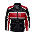 Meeste mootorratta nahkjakk vabaaja soe fliis Biker Bomber PU jope Meeste tuulekindel talvine vintage mantel 4XL punane