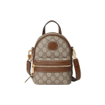 Gucci GG Supreme Mini Seljakott, Beež Eebenipuu L&otilde;uend Pruun Nahkviimistlus Kuldne Riistvara, Meeste Seljakotid Igap&auml;evaseks Ostlemiseks Reisimiseks 725654-92TCG-8563 Basic Set (Bag+Dust Bag)