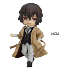 BSD Anime kuju Dazai Osamu Armas m&auml;nguasi Nakahara Chuuya eemaldatavad riided Tegevuskuju Kogutav mudel Nukud J&otilde;ulud Laste kingitus 14CM black
