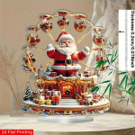 1 tk boheemlaslik stiil ratasl&otilde;bustus Santa Claus laua kaunistus 5,9x5,1 tolli 2D akr&uuml;&uuml;l p&uuml;hade kodu kaunistus T&auml;iuslik p&uuml;hadekingitus white