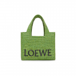 Loewe Font Totesk Eemaldatava Reguleeritava &Otilde;larihmaga Veinipunane Palmiroost Naiste Totesk Roheline A685B59X01-4100 Shopping Bag Set(Basic Set+Shopping Bag)
