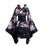 Jaapani Anime Cosplay Kimono Pitsist Lolita Kirsi&otilde;ie Mustriga Halloweeni Kost&uuml;&uuml;m Naistele S