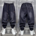 Meeste Harem-p&uuml;ksid Jaapani Harajuku Kottis Hip Hop Streetwear Must Korea T&auml;navap&uuml;ksid Y2k Mood Denim-p&uuml;ksid XL must