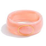 Yhpup 65mm Akr&uuml;&uuml;lvaik Paks R&otilde;&otilde;mus Kommi K&auml;ev&otilde;ru Bangle Veekindel Statement Beež Roosa Roheline Kollane Aksessuaarid