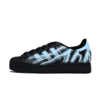 Adidas Originals Superstar 2 Lightning Aurora Abrasion Resistant Lightweight Low top Skateboard Shoes Unisex Black Blue JI0079(Team1119-) 40 gray