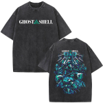 Vintage pestud anime Ghost in The Shell Motoko Kusanagi T-s&auml;rgid Meeste Naiste R&otilde;ivad Mood L&uuml;hikeste varrukatega &Uuml;lem&otilde;&otilde;duline T-s&auml;rk Topid 2XL gray