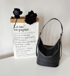 Kvaliteetne veisenahk Uus stiil ja retro Naiste Suure mahutavusega Mitmek&uuml;lgne K&otilde;rge kvaliteediga tunne Minimalistlik Mood &Uuml;he &otilde;la kott Kaenla all kandmiseks Crossbody kott 26x15x27cm must