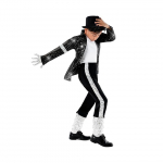 (K&otilde;rgus 115-125 cm) Poiss Michael Jackson Billie Jean Must &uuml;likond Tants Disco Halloween Kost&uuml;&uuml;m 80ndate Popkuninga Kost&uuml;&uuml;m Lastele Height 105-115cm