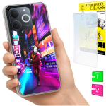 Kaitse&uuml;mbris Realme Note 70T jaoks &Uuml;mbris Foto Case Tagak&uuml;lg&uuml;mbris + 9H Klaas