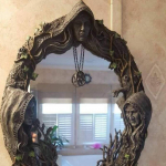 Celtic Sacred Moon kolmekordne jumalanna ema neiu Crone seinale riputatav peegel Pentagrammi amuleti ripatsplaadi kujundusega China Mainland
