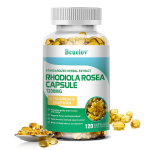 Roosijuure kapslid 1200 mg, standardiseeritud taimne ekstrakt, &uuml;litugev adaptogeen stressi leevendamiseks, keskendumise ja meeleolu toetamiseks 120PCS white