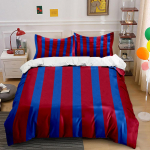 Punase-sinise triibuline voodipesukomplekt Voodipesu Tekikoti komplekt Tekikott Padjap&uuml;&uuml;rid (1 * Tekikott 2 * Padjap&uuml;&uuml;ri, ilma tekita) 135x200cm
