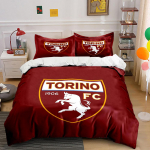 Red Torino FC Voodipesukomplekt Voodipesu Tekikoti komplekt Tekikott Padjap&uuml;&uuml;rid   (1 * Tekikott 2 * Padjap&uuml;&uuml;ri, ilma tekita) 135x200cm