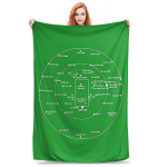 Kriketiv&auml;ljak Positsioonid V&auml;ljakul Positsioonide Diagramm Tekk Pehme Soe Flanellist Visketekk Voodipesu Voodi jaoks Piknik Reisimine Kodu Size: 130*170cm, Weight: 320 GSM green