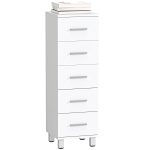 Vannitoakapp Kitsas vannitoakapp 5 sahtliga vannituppa, 30 x 30 x 95 cm, Valge 30 x 30 x 95 cm valge