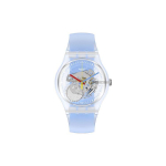 Swatch Original Series L&auml;bipaistev kvartsmehhanism 30M veekindel Unisex-kell 41 mm Skelett-tahvel Plastikust korpus Silikoonrihm Unisex-kellad SUOK156 Reinvigorating Blue SUOK156 gray