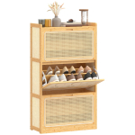 14-paarine kingakapp, Kingakapp 3 allaklapitava sahtliga, Reguleeritavad riiulid 69x29x119.8cm naturaalne puit 69 x 29 x 119.8 cm