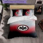 Eintracht Frankfurt Jalgpall 3-osaline Voodipesukomplekt Pehme Tekikoti Komplekt Padjap&uuml;&uuml;ridega Tr&uuml;kitud Magamistoa Dekoorikomplekt Kodu jaoks 135cm*200cm