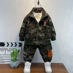 Moodne Kamuflaaž Kaheosaline Komplekt Poistele Stiilne Vabaaja S&uuml;giskleit Vanusele 3 Kuni 8 Aastat 120cm armee roheline v&auml;rv