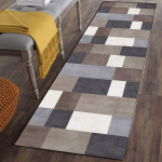 Kaasaegne geomeetriline piklik vaip libisemisvastane pestav pikk k&ouml;&ouml;givaip siseruumide sissep&auml;&auml;su koridori p&otilde;randamat kodukaunistus 60x200cm 24x80inch