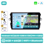 Toyota Auris E150 2006 - 2012 jaoks Android Auto Raadio Multimeedia Video M&auml;ngija Navigatsioon GPS Carplay Puuteekraan Autostuudio Intelligentsed S&uuml;steemid 4CORE 4G 64G