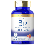 Vitamiin B12 2000mcg K&otilde;rge annus 240 tabletti 4 tk Kuuajal Methylcobalamin Valmistatud USA-s Vitamiin B-12 2000mcg 1 tk
